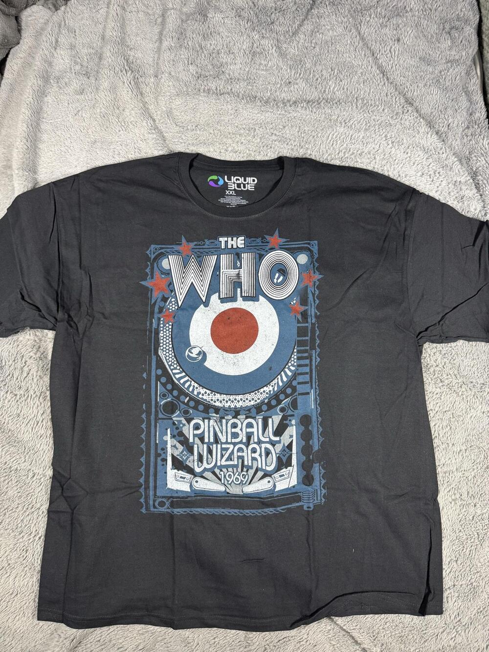 Liquid Blue The Who Shirt Mens 2XL Black Pinball Wizard 1969 Band Graphic Tee